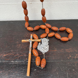 Large Vintage Wooden Wall Rosary Beads