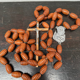Large Vintage Wooden Wall Rosary Beads