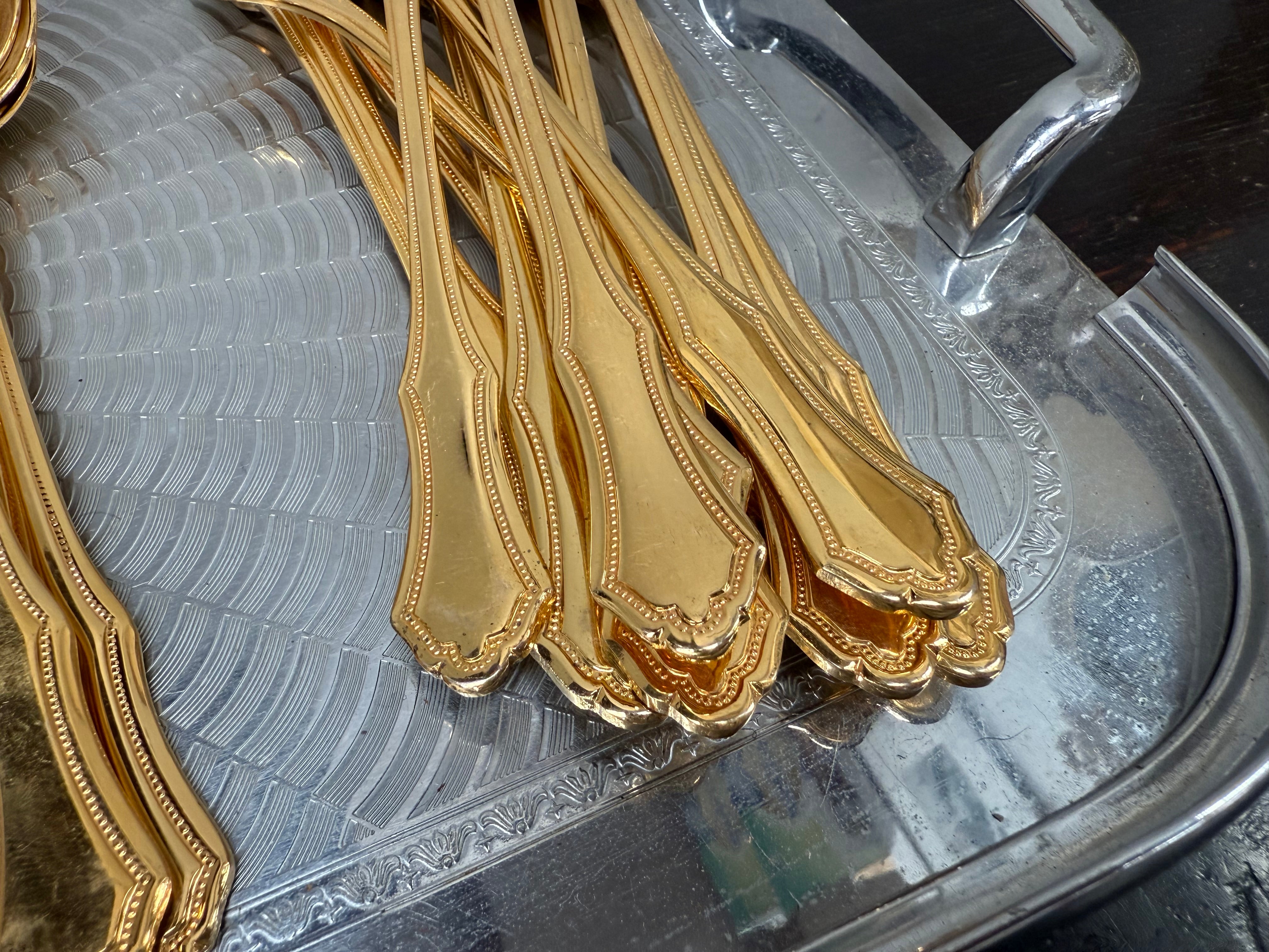 Vintage Rodd 24 Gold Plated Cutlery Set For Six | Antique & Vintage | Moonee Ponds Antiques | Australia Wide Delivery