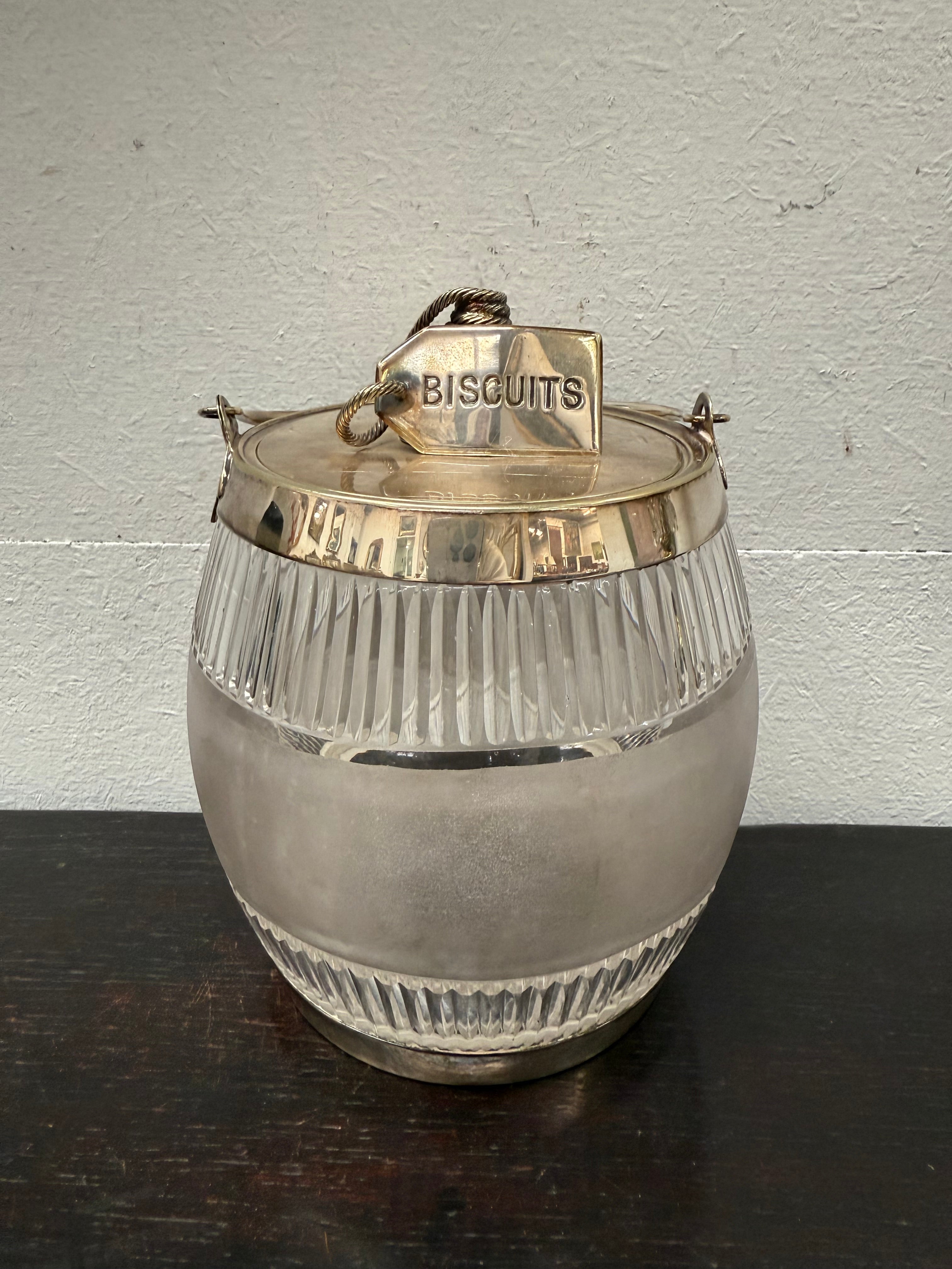 Antique Edwardian Cut Crystal & EPNS Biscuit Barrell | Antique & Vintage | Moonee Ponds Antiques | Australia Wide Delivery