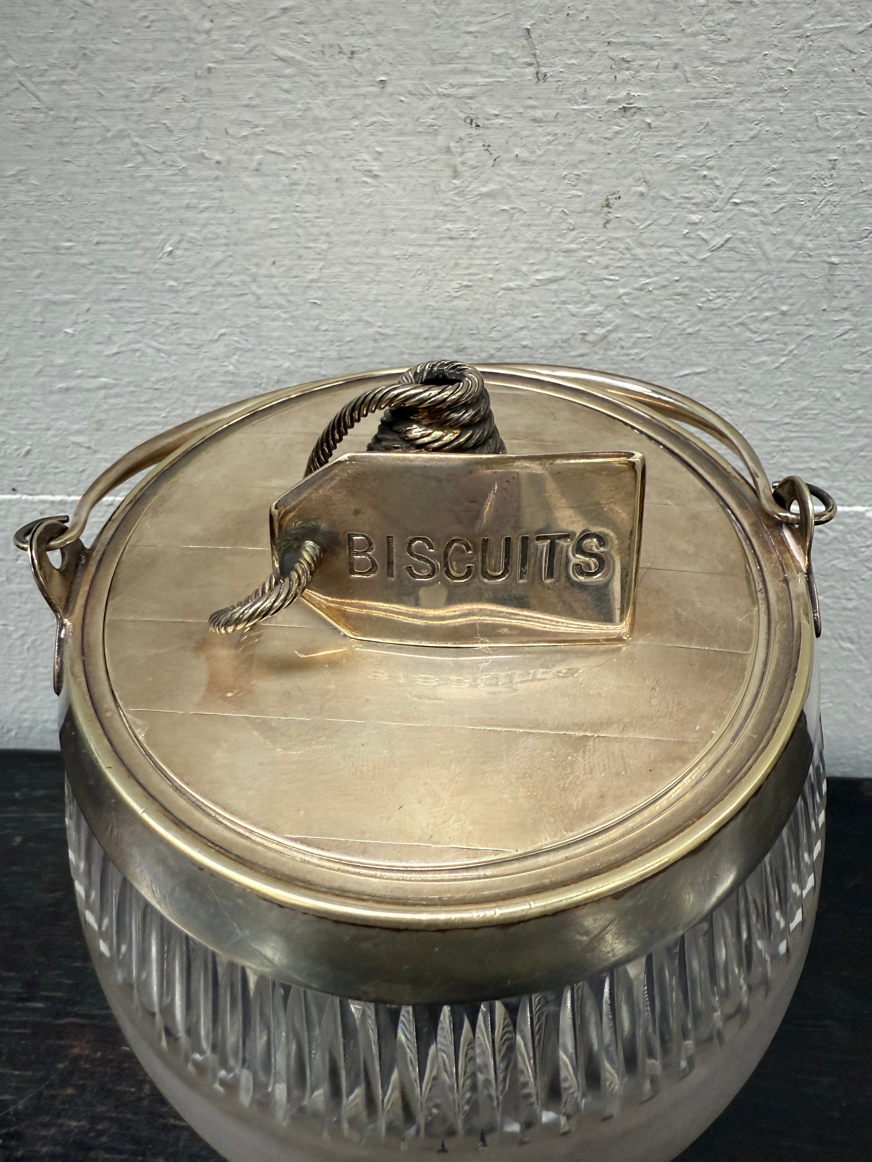 Antique Edwardian Cut Crystal & EPNS Biscuit Barrell | Antique & Vintage | Moonee Ponds Antiques | Australia Wide Delivery