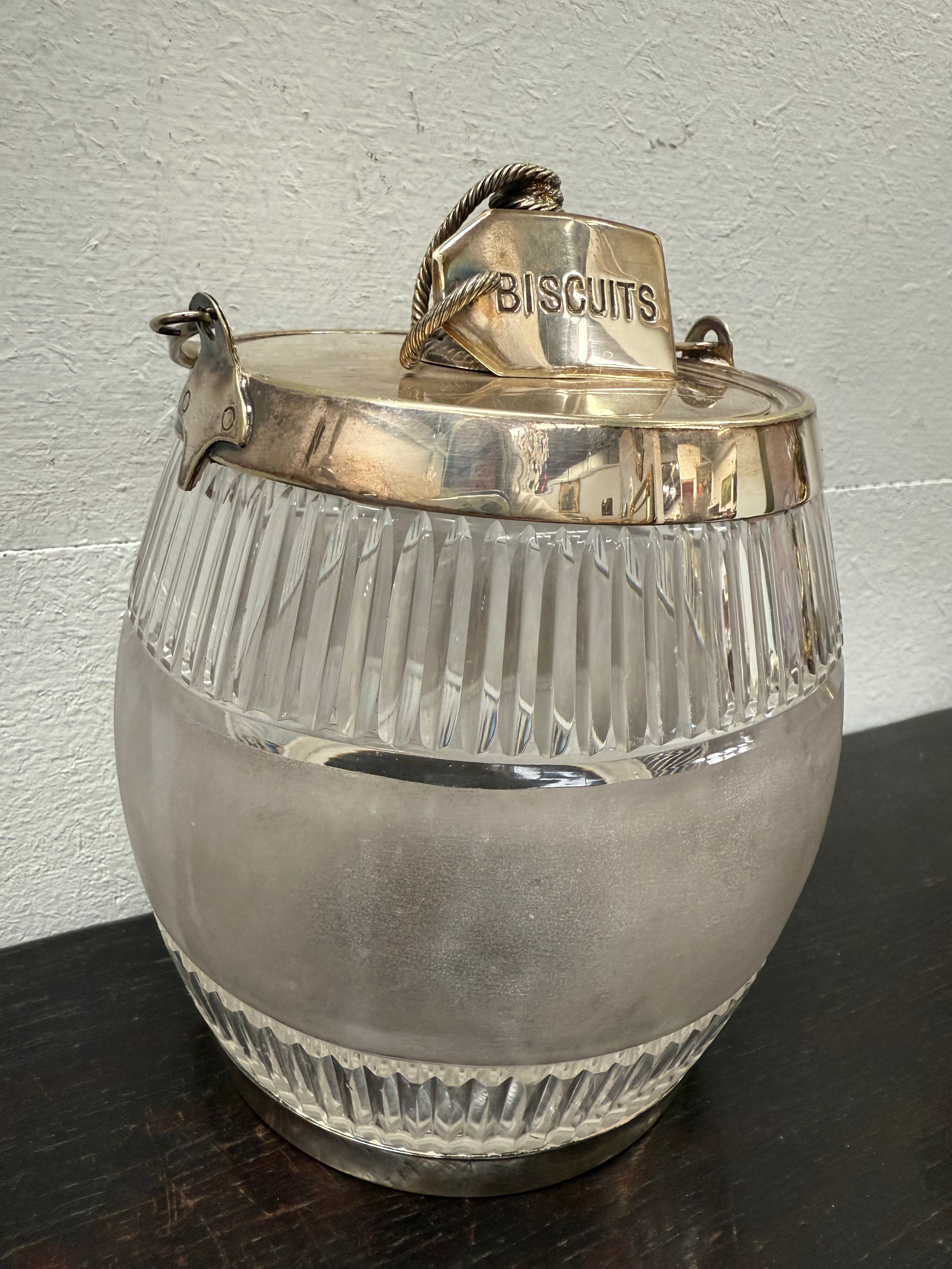 Antique Edwardian Cut Crystal & EPNS Biscuit Barrell | Antique & Vintage | Moonee Ponds Antiques | Australia Wide Delivery