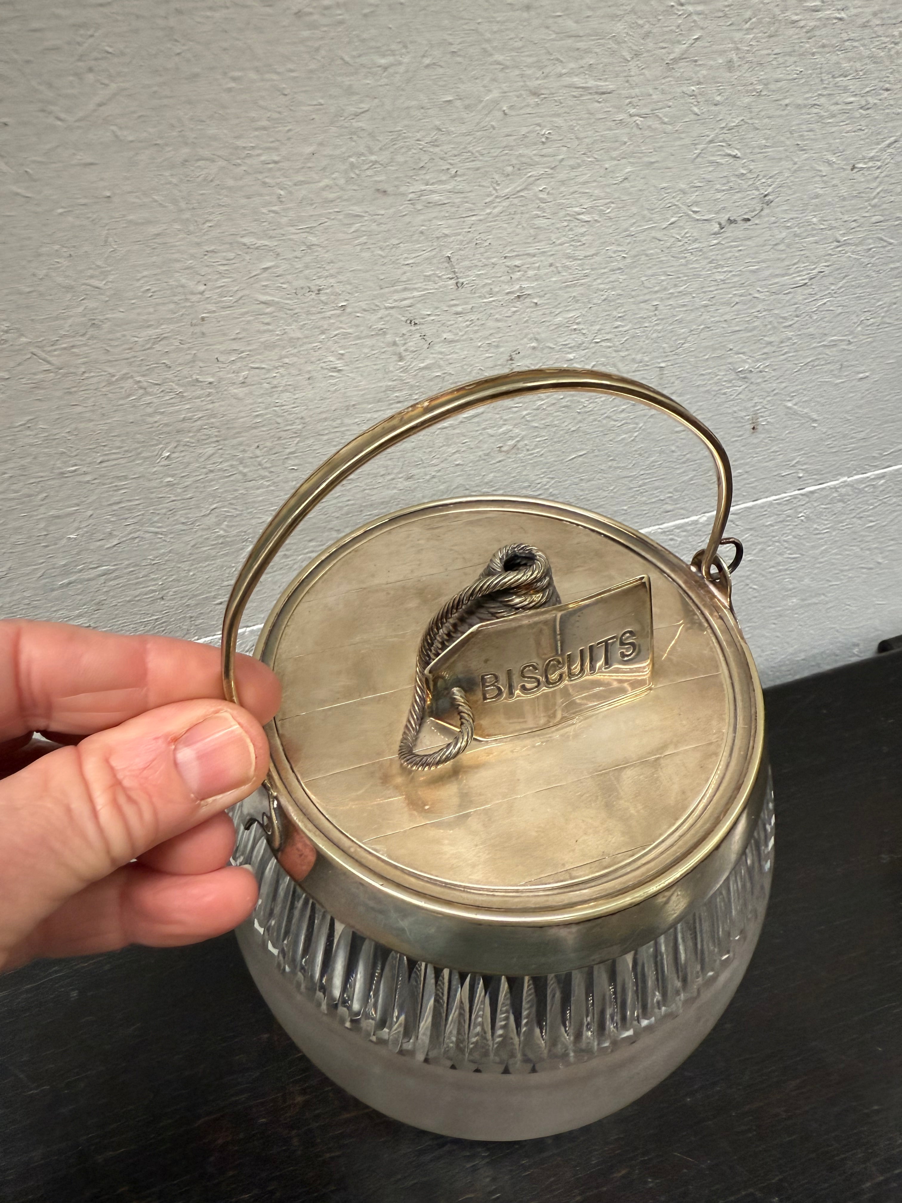 Antique Edwardian Cut Crystal & EPNS Biscuit Barrell | Antique & Vintage | Moonee Ponds Antiques | Australia Wide Delivery
