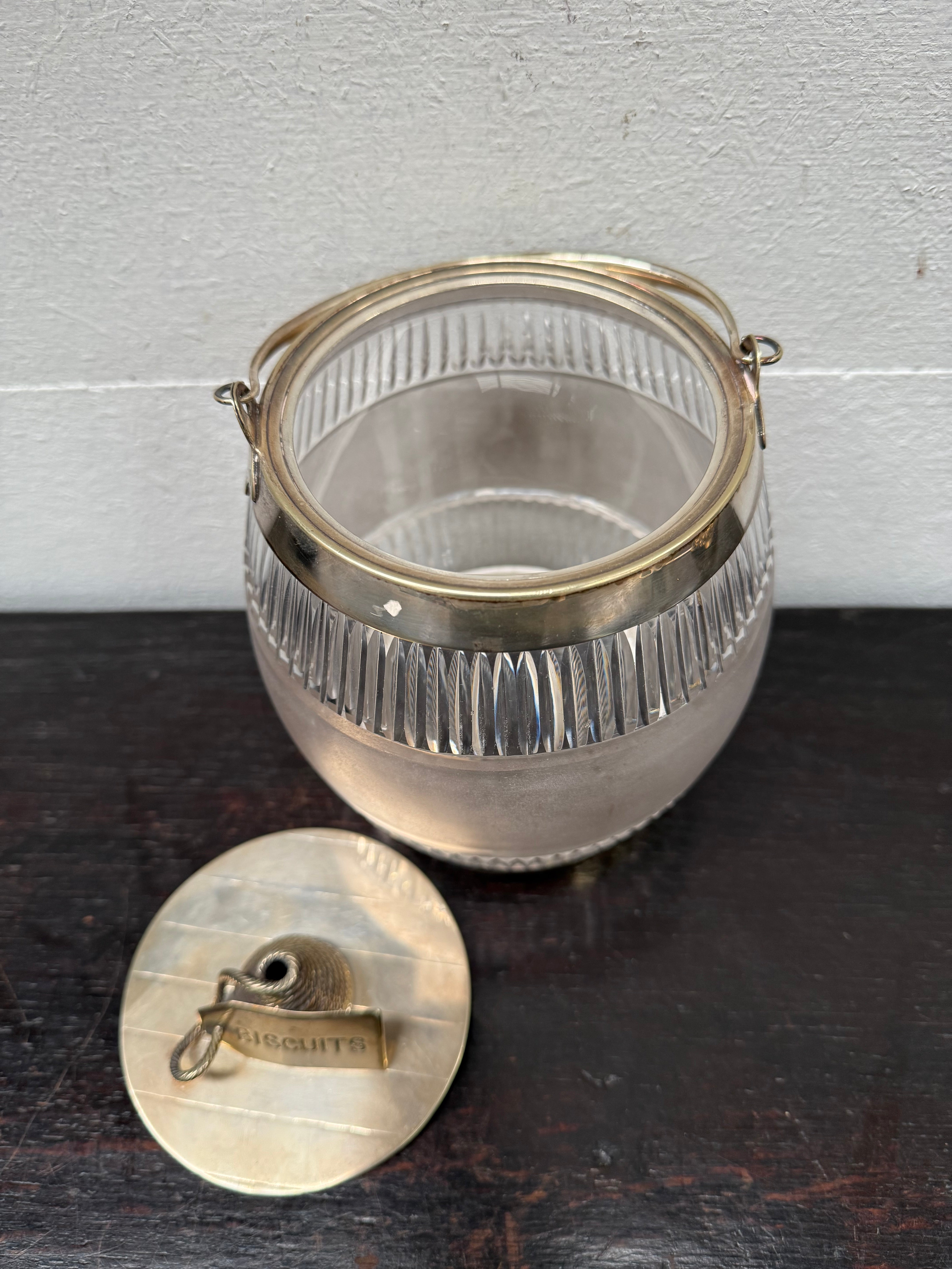Antique Edwardian Cut Crystal & EPNS Biscuit Barrell | Antique & Vintage | Moonee Ponds Antiques | Australia Wide Delivery