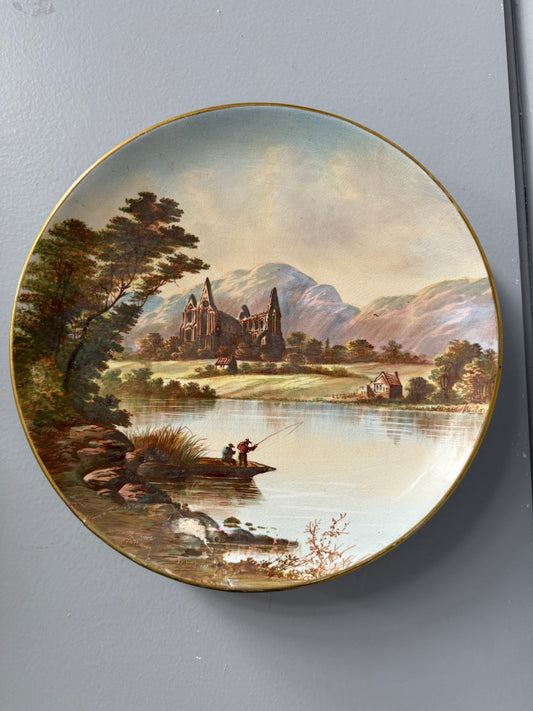 Antique Hand Painted Wall Plaque