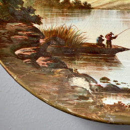 Antique Hand Painted Wall Plaque