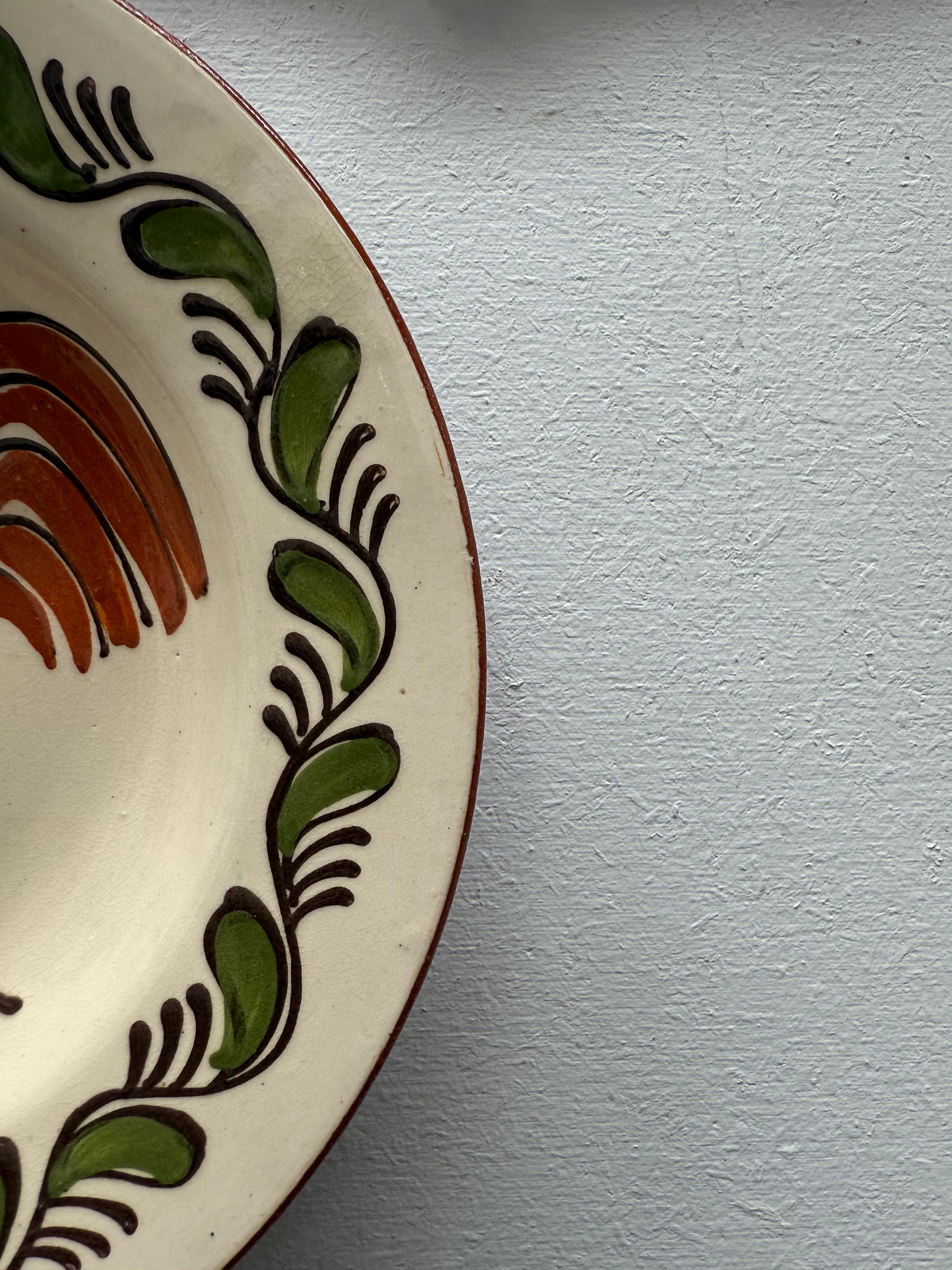 Vintage Hand Painted Rooster Majolica Wall Hanging Plate | Antique & Vintage | Moonee Ponds Antiques | Australia Wide Delivery