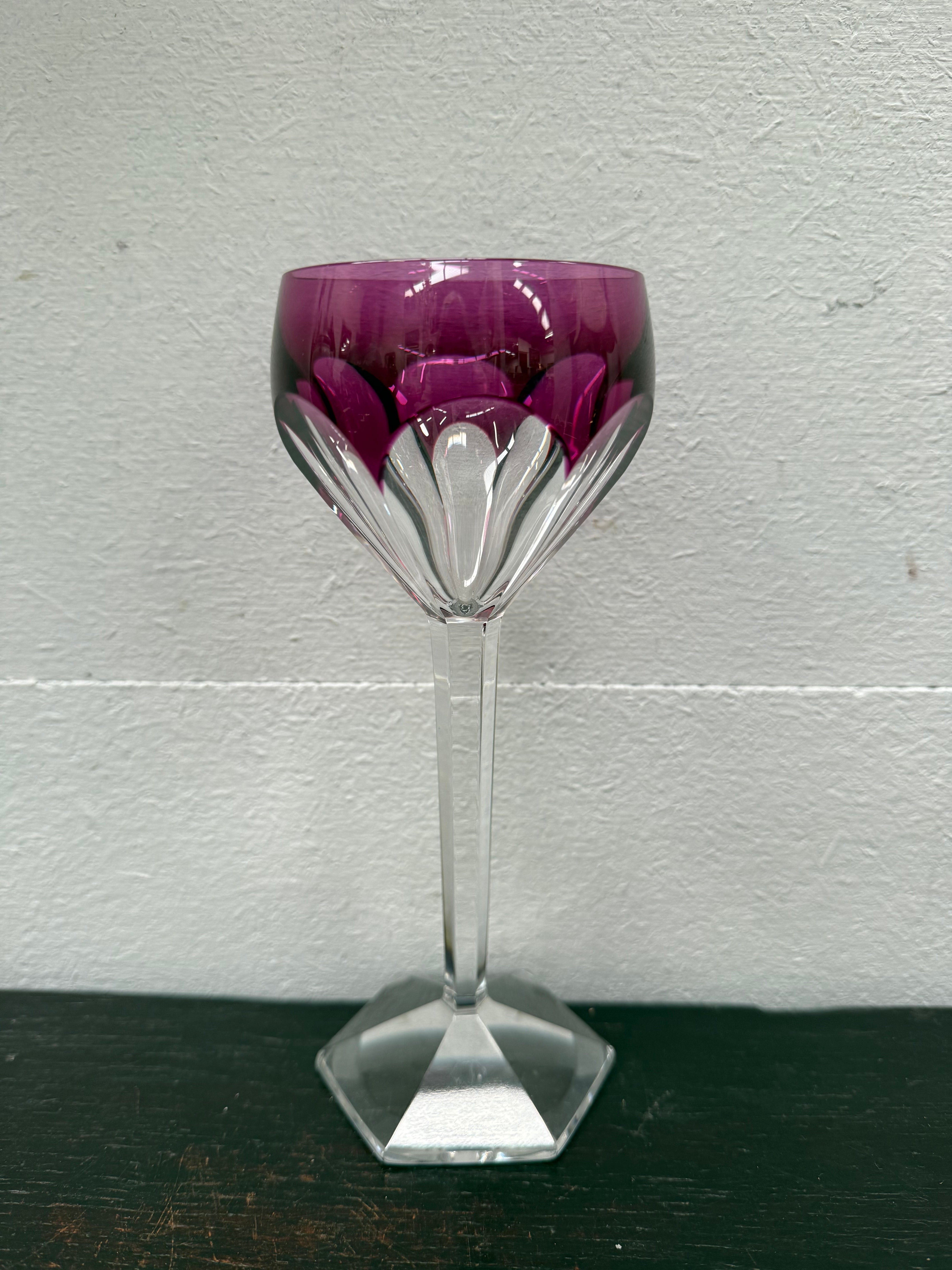 Vintage Val St Lambert Wine / Port Glass