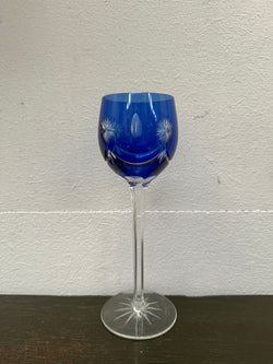 Pair Vintage Bohemian Cobalt & Ruby Wine Glasses | Antique & Vintage | Moonee Ponds Antiques | Australia Wide Delivery