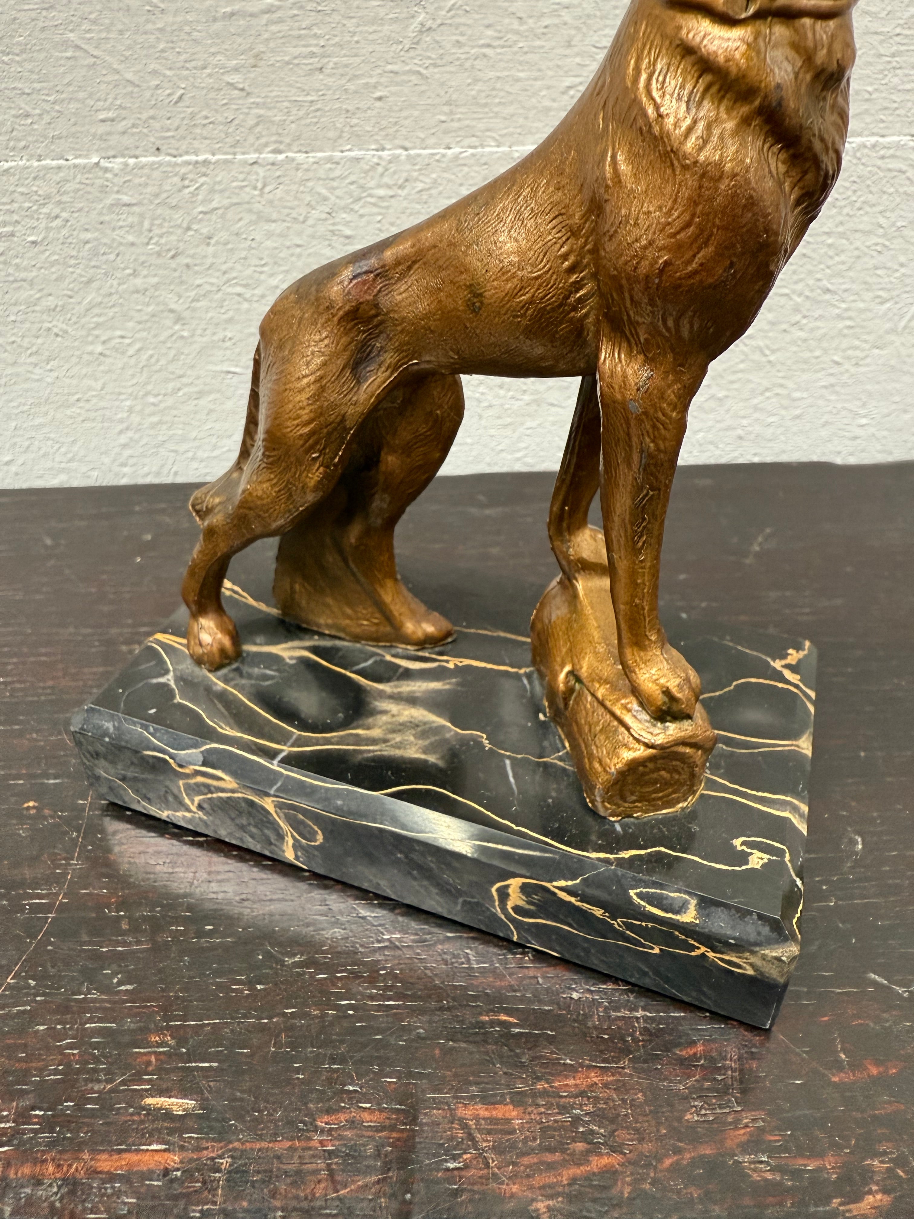Art Deco Gilt Cast Metal German Shepherd | Antique & Vintage | Moonee Ponds Antiques | Australia Wide Delivery