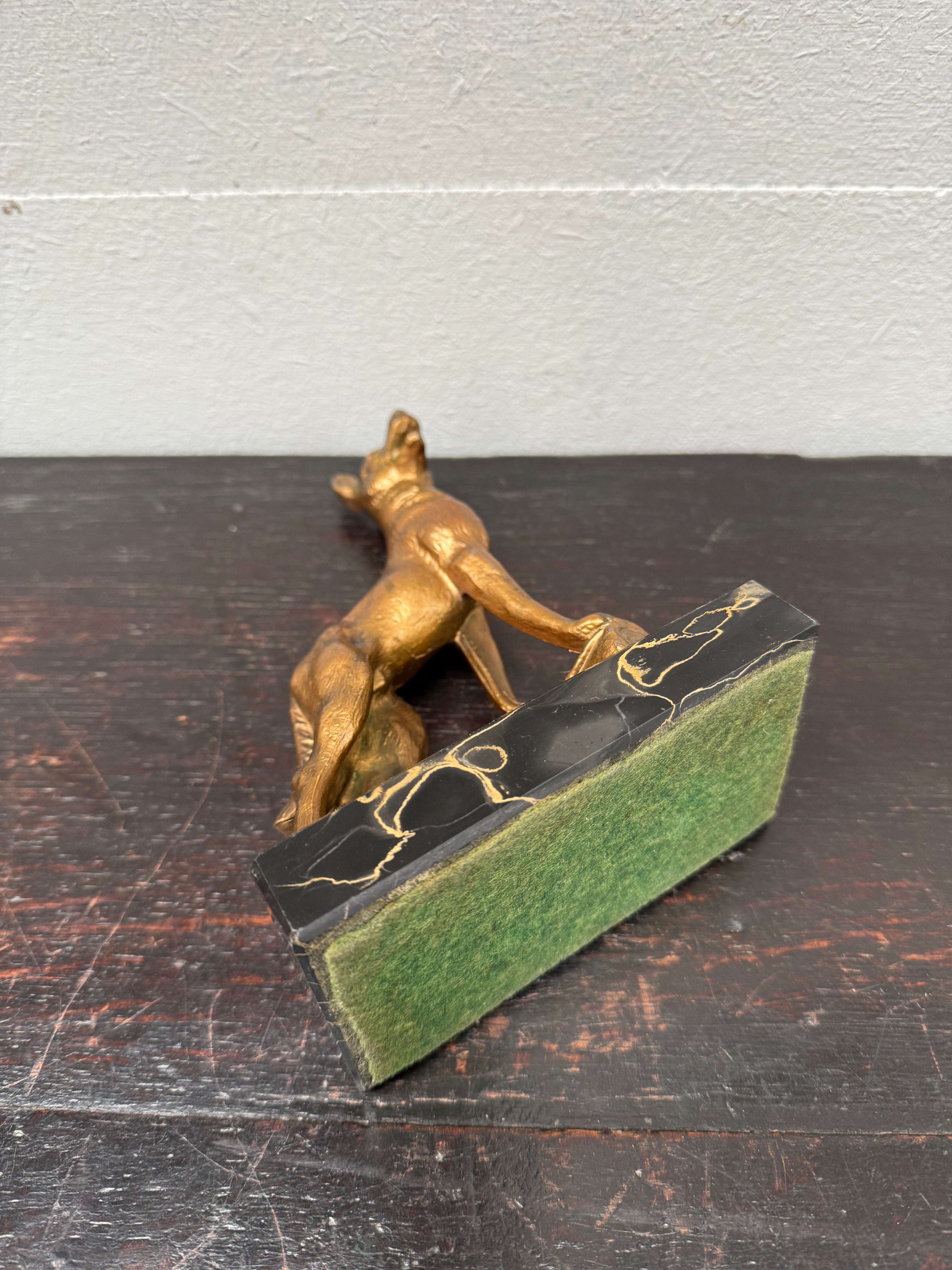 Art Deco Gilt Cast Metal German Shepherd | Antique & Vintage | Moonee Ponds Antiques | Australia Wide Delivery