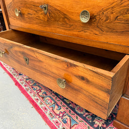 Beautifully Grained Walnut Mid 19th Century Chest Of Drawers