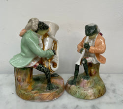 Rare Pair Of Sitzendorf Dresden Frog Musicians | Antique & Vintage | Moonee Ponds Antiques | Australia Wide Delivery