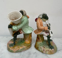 Rare Pair Of Sitzendorf Dresden Frog Musicians | Antique & Vintage | Moonee Ponds Antiques | Australia Wide Delivery