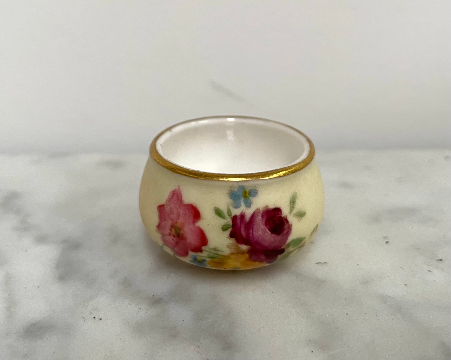 Miniature Royal Worcester Hand Painted Pot