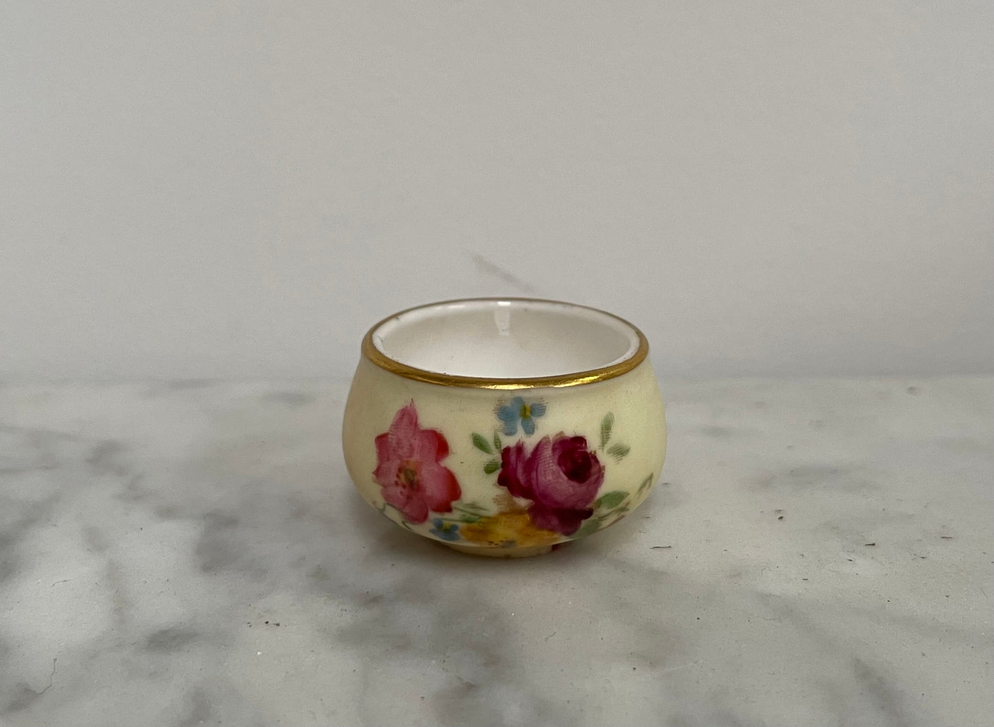 Miniature Royal Worcester Hand Painted Pot