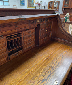 Fabulous Australian Oak Roll Top Desk | Antique & Vintage | Moonee Ponds Antiques | Australia Wide Delivery