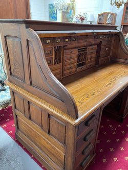 Fabulous Australian Oak Roll Top Desk | Antique & Vintage | Moonee Ponds Antiques | Australia Wide Delivery