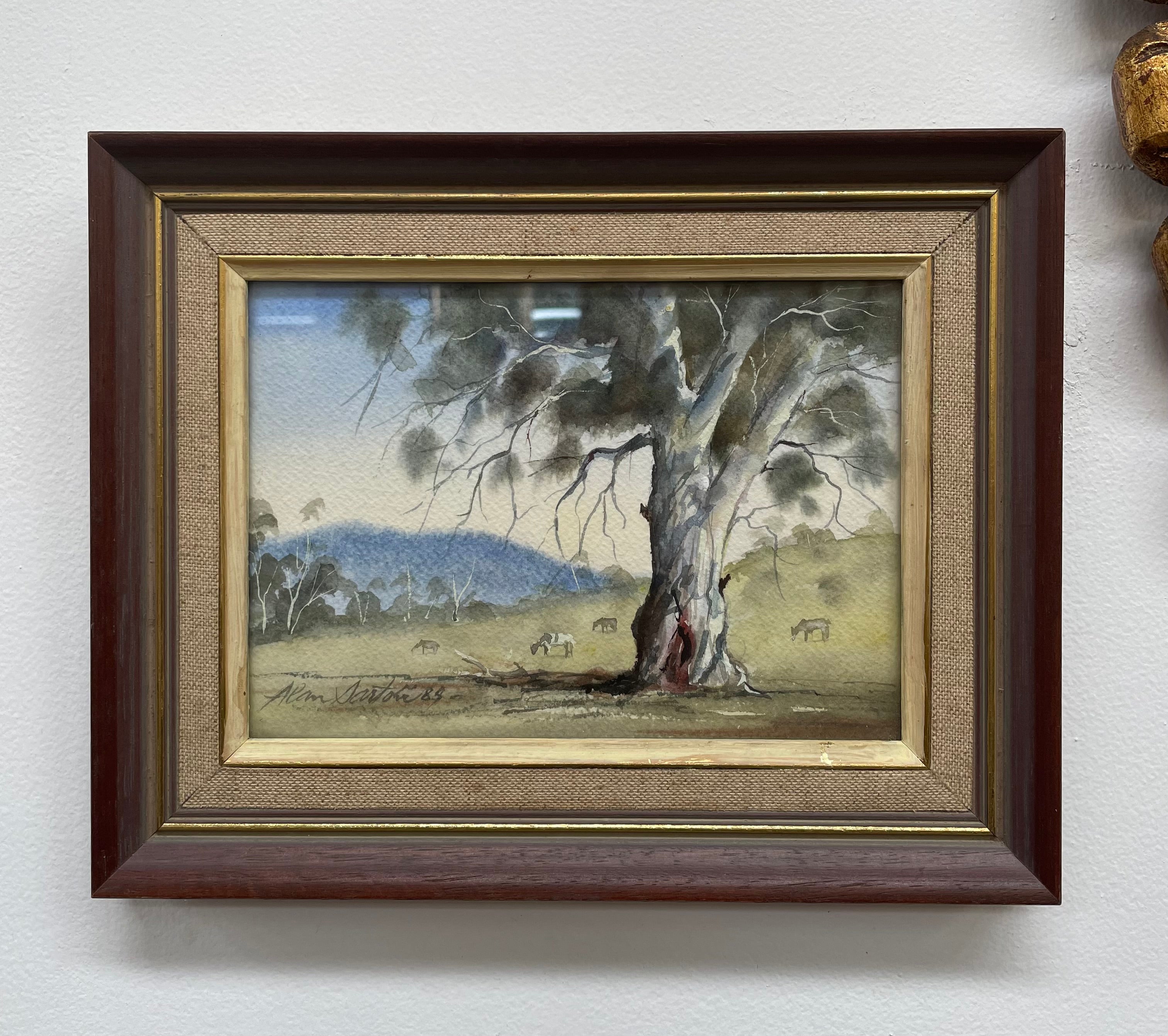 Original Framed Watercolor of Country Landscape Signed | Antique & Vintage | Moonee Ponds Antiques | Australia Wide Delivery