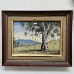 Original Framed Watercolor of Country Landscape Signed