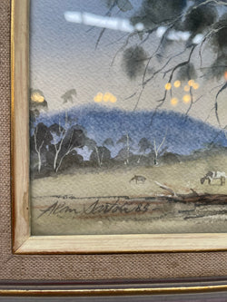 Original Framed Watercolor of Country Landscape Signed | Antique & Vintage | Moonee Ponds Antiques | Australia Wide Delivery