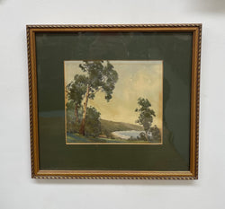 Framed Original Watercolor of Country Scene Singed by Artist | Antique & Vintage | Moonee Ponds Antiques | Australia Wide Delivery