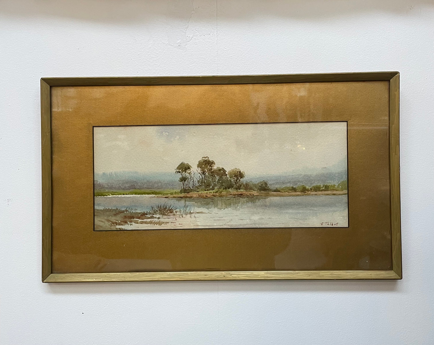 Framed Signed Watercolor of a Country Landscape