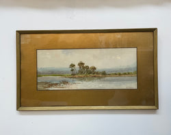 Framed Signed Watercolor of a Country Landscape | Antique & Vintage | Moonee Ponds Antiques | Australia Wide Delivery