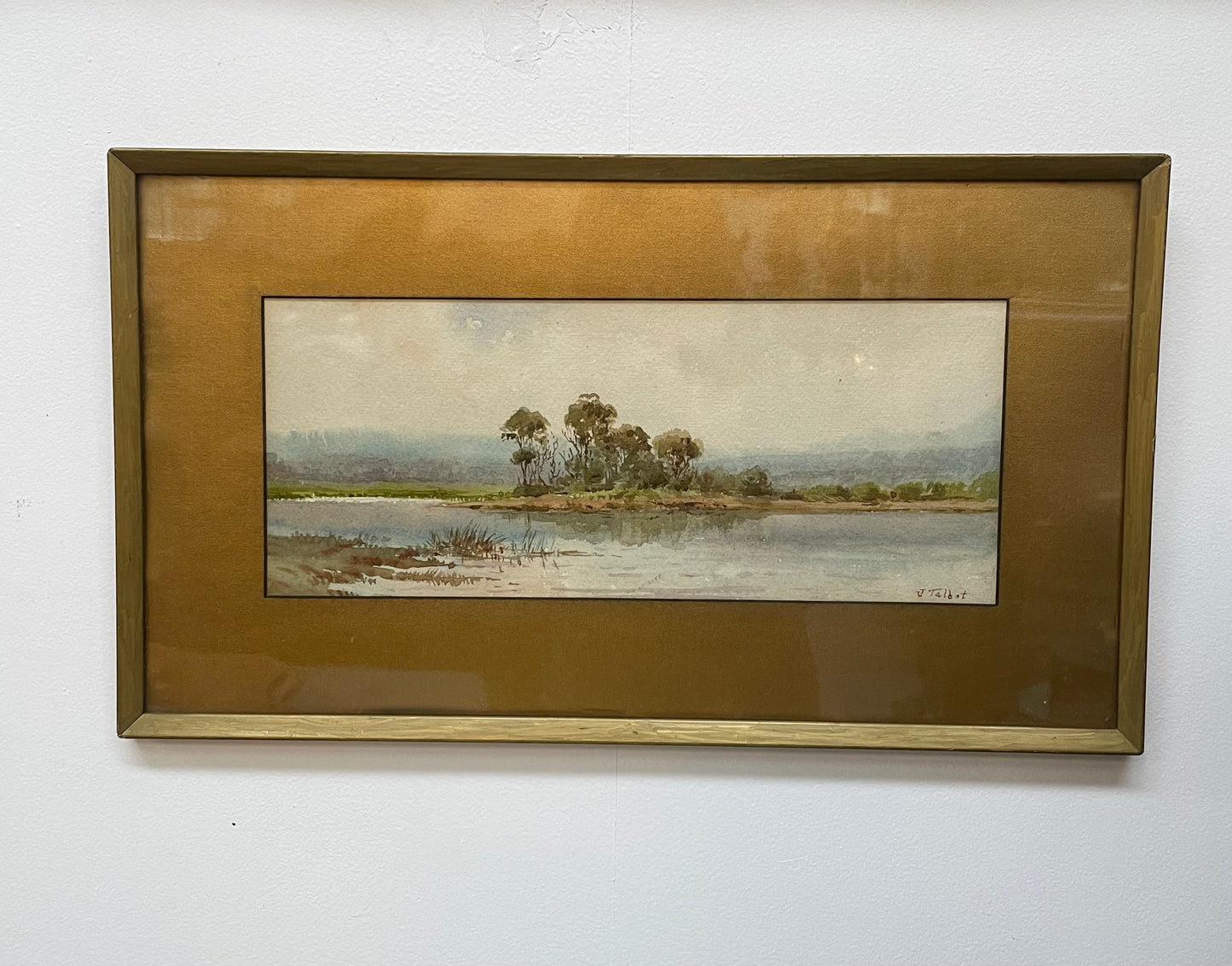 Framed Signed Watercolor of a Country Landscape