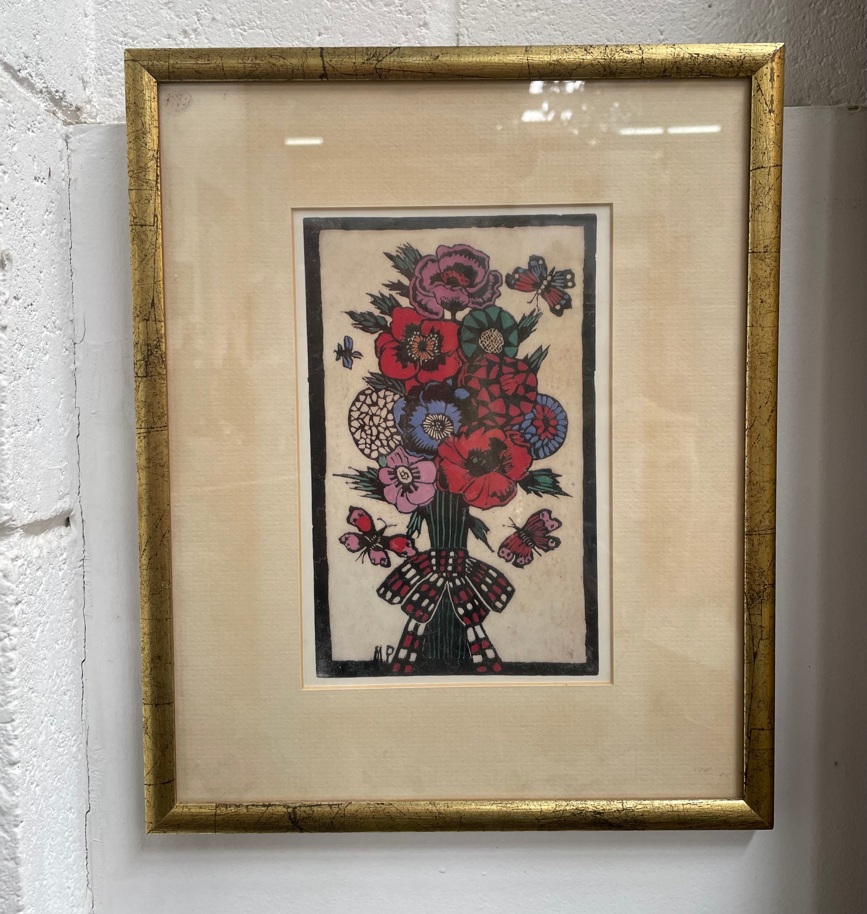 Vibrant Framed Floral Print by Margaret Rose Preston | Antique & Vintage | Moonee Ponds Antiques | Australia Wide Delivery