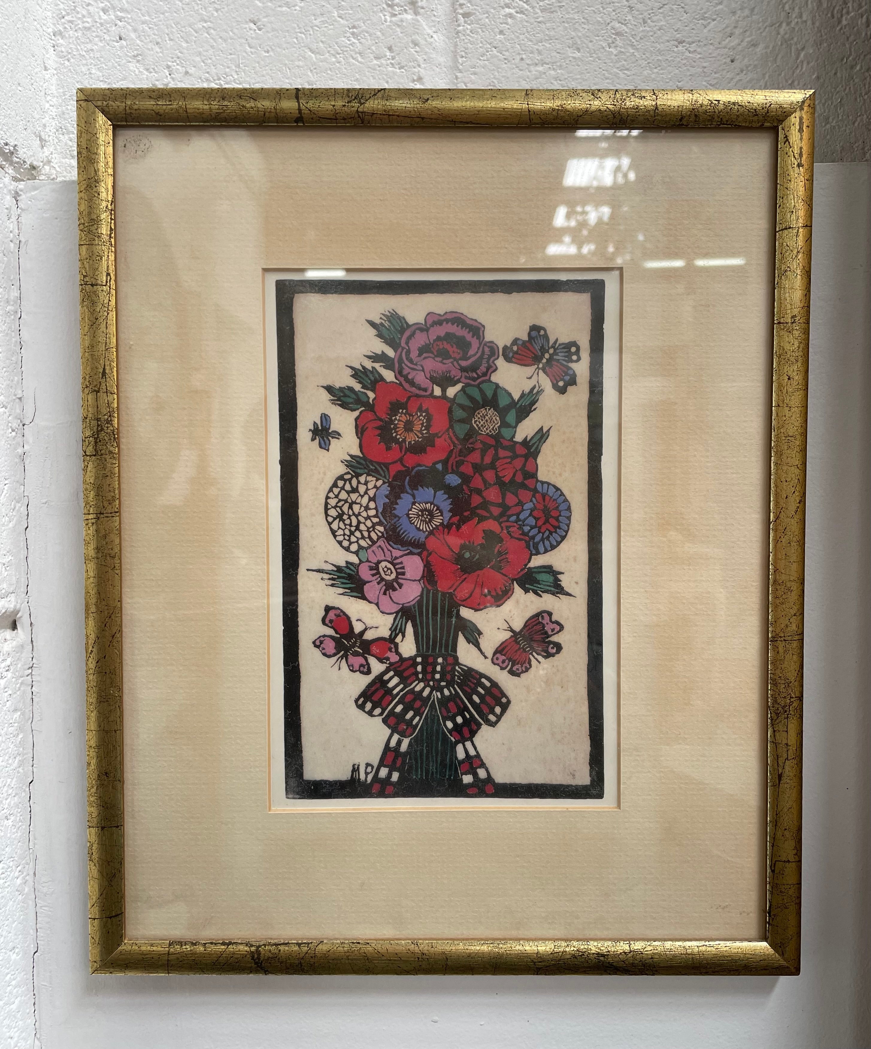Vibrant Framed Floral Print by Margaret Rose Preston | Antique & Vintage | Moonee Ponds Antiques | Australia Wide Delivery