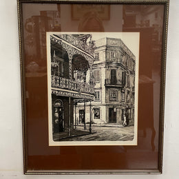 Beautiful framed Etching of Street Scene Numbered Signed & 111 of 150