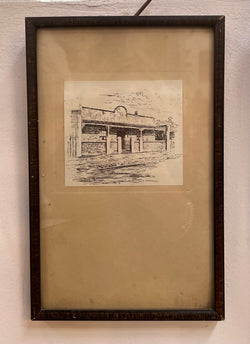 Vintage Framed Ink Sketch of Alfred Deakin's Birthplace Fitzroy Victoria | Antique & Vintage | Moonee Ponds Antiques | Australia Wide Delivery