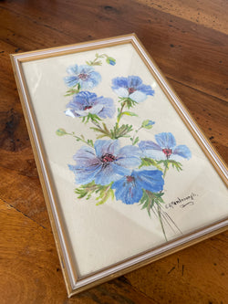 Charming Framed & Signed Floral Watercolor | Antique & Vintage | Moonee Ponds Antiques | Australia Wide Delivery