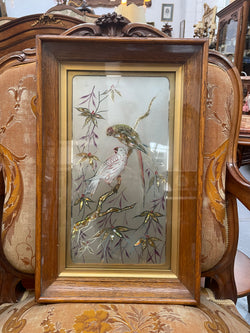 Fabulous Vintage framed Bird Picture on glass | Antique & Vintage | Moonee Ponds Antiques | Australia Wide Delivery