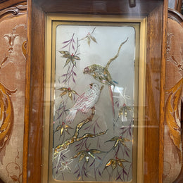 Fabulous Vintage framed Bird Picture on glass