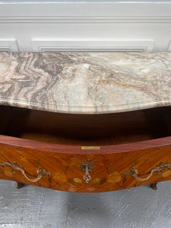 Stunning French Louis XV Style Kingwood Marquetry Inlaid Two Drawer Commode | Antique & Vintage | Moonee Ponds Antiques | Australia Wide Delivery