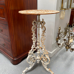 Richly Decorated Cast Iron Garden Table / Pedestal