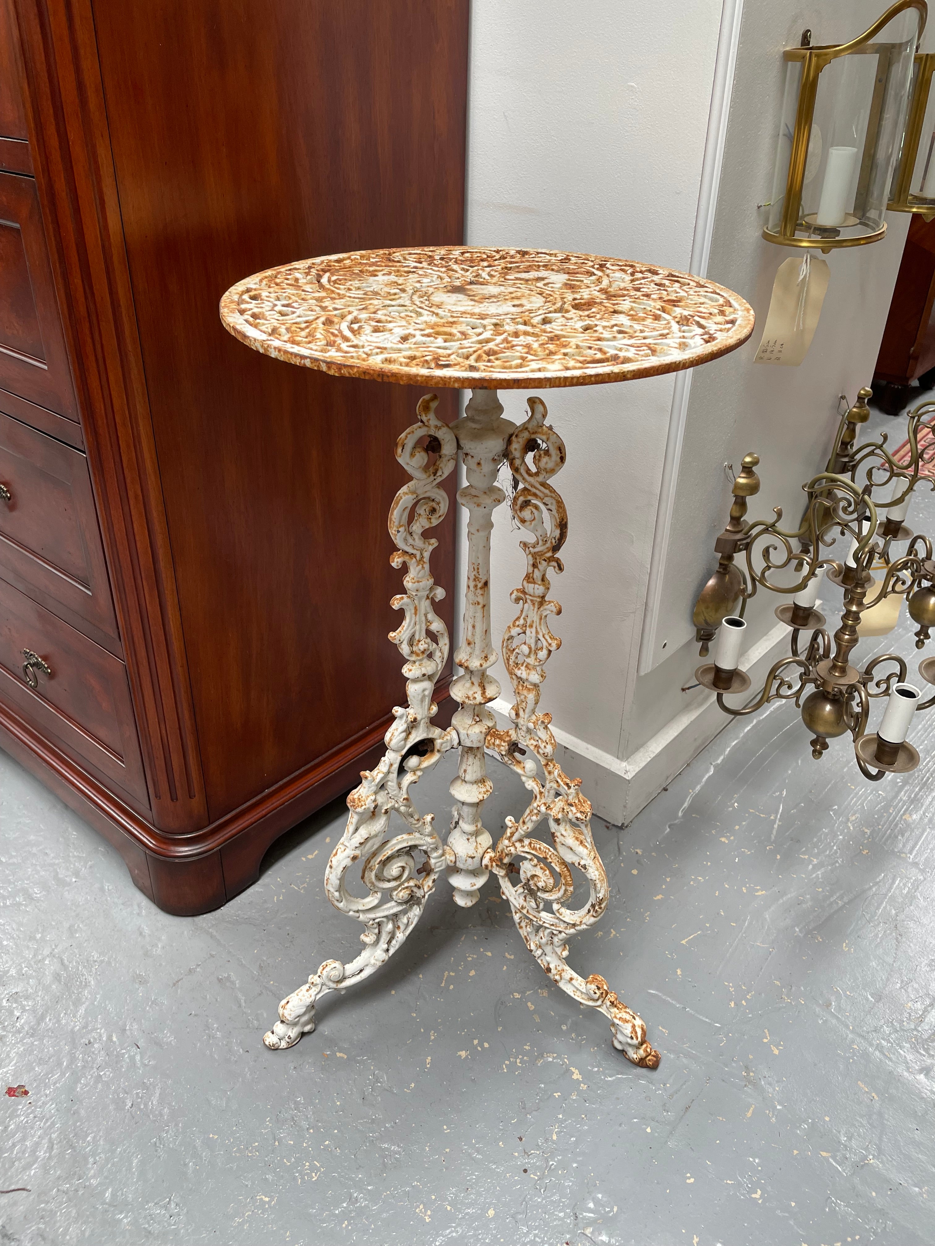 Richly Decorated Cast Iron Garden Table / Pedestal | Antique & Vintage | Moonee Ponds Antiques | Australia Wide Delivery