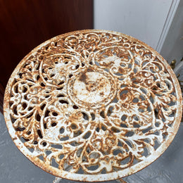 Richly Decorated Cast Iron Garden Table / Pedestal