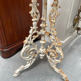 Richly Decorated Cast Iron Garden Table / Pedestal