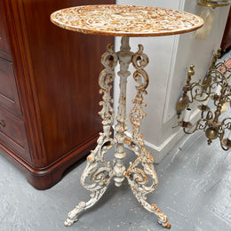 Richly Decorated Cast Iron Garden Table / Pedestal