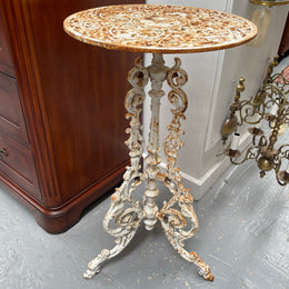 Richly Decorated Cast Iron Garden Table / Pedestal