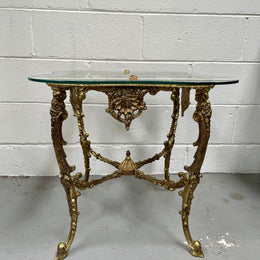 Stunning Vintage French Brass And Glass Coffee / Side Table.