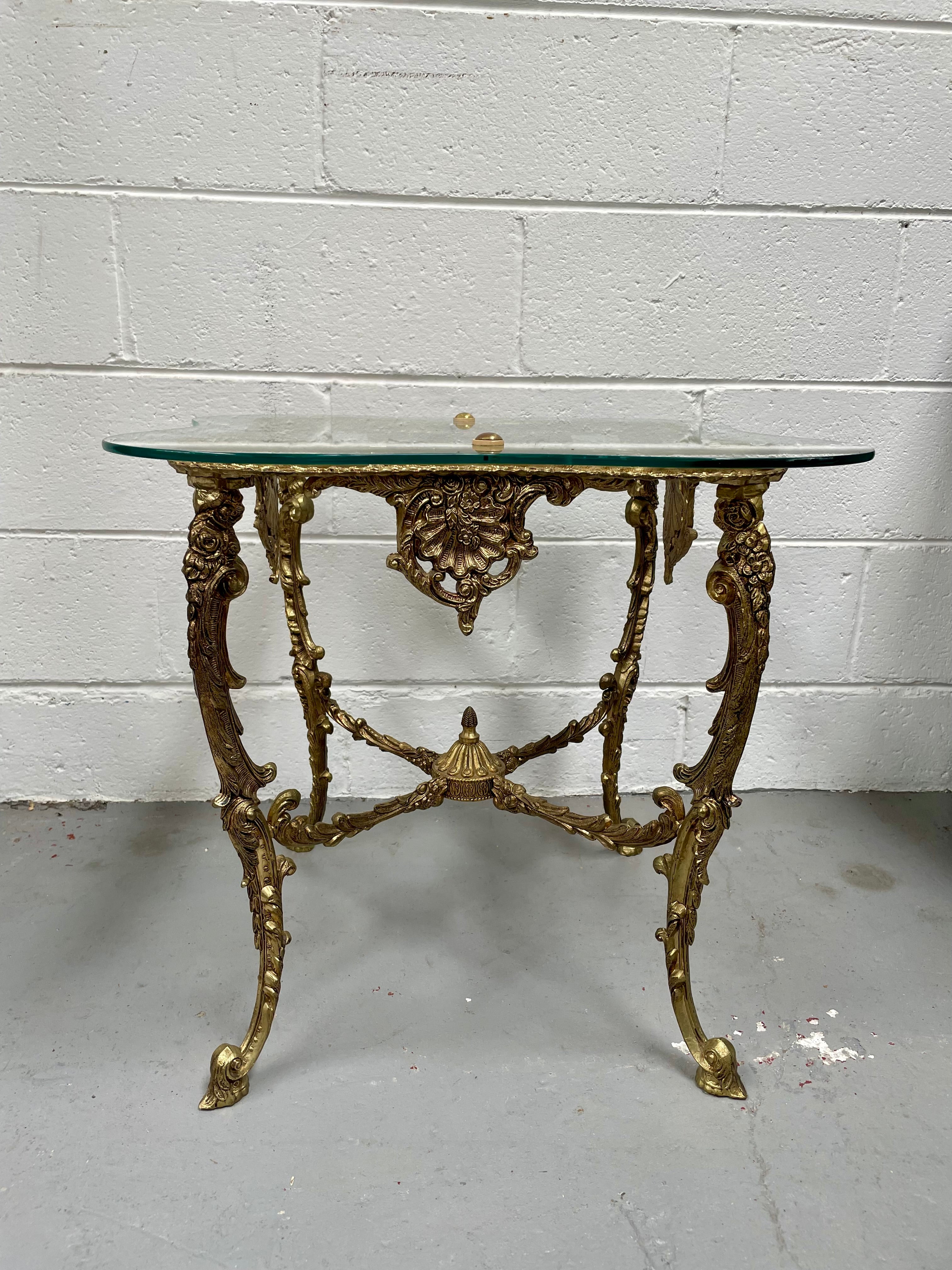 Stunning Vintage French Brass And Glass Coffee / Side Table. | Antique & Vintage | Moonee Ponds Antiques | Australia Wide Delivery