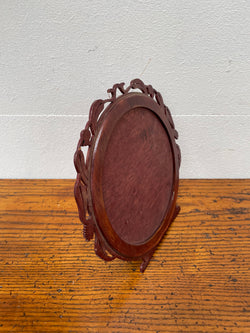 Vintage Australian Timber Round Picture Frame Featuring Carved Flowering Gum Leaves | Antique & Vintage | Moonee Ponds Antiques | Australia Wide Delivery