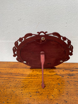 Vintage Australian Timber Round Picture Frame Featuring Carved Flowering Gum Leaves | Antique & Vintage | Moonee Ponds Antiques | Australia Wide Delivery