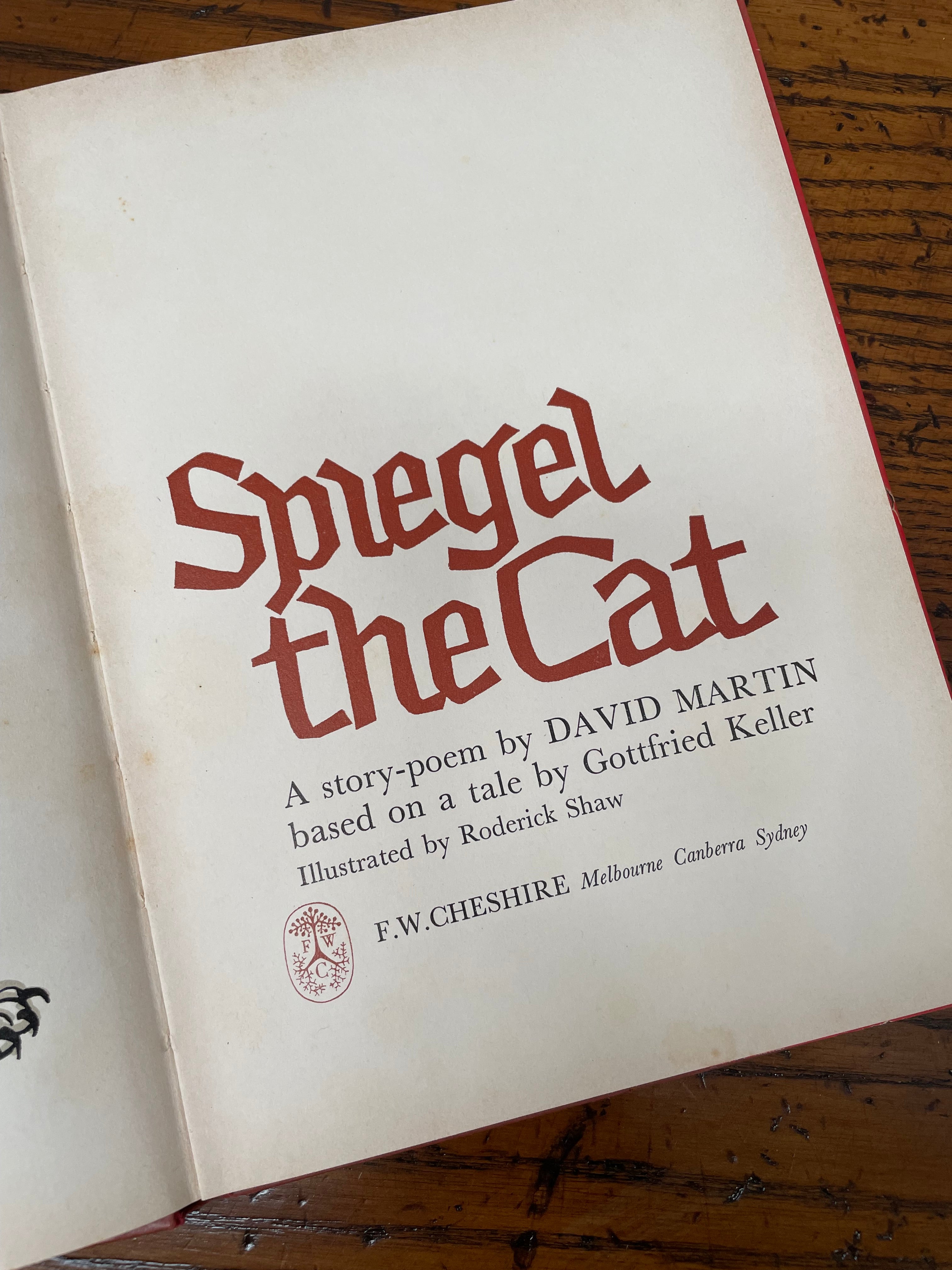 "Spiegel The Cat" 1st Edition Vintage Book | Antique & Vintage | Moonee Ponds Antiques | Australia Wide Delivery