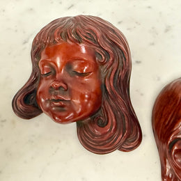 Pair of Hand Made German Wall Masks  'Achatit'