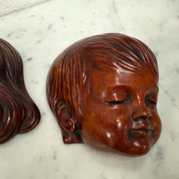 Pair of Hand Made German Wall Masks  'Achatit'